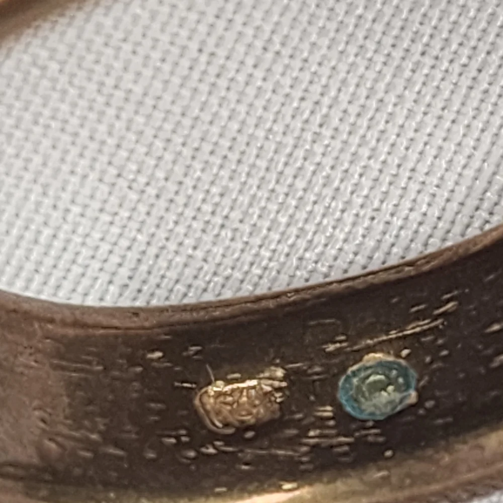 Vintage Turquoise Inlay Ring Size 9 3/4